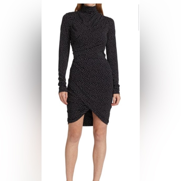 Rag & bone , ruched dress, Md-Lg , EUC , black/white - Picture 2 of 7